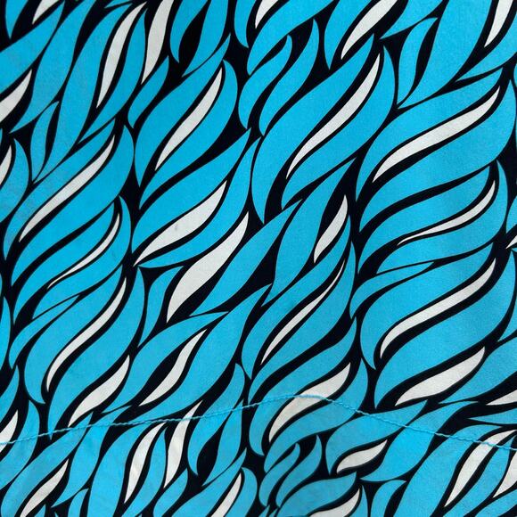 Diane von Furstenberg DVF New Hanky Silk Blue Patterned Top Oversized Womens S - Picture 12 of 12